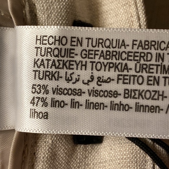 NWT. Massimo Dutti Linen Blend Straight Fit Cargo Pants. Size 10. - Picture 11 of 12